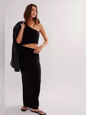 Free People Black  Maxi Skirt  Size Small